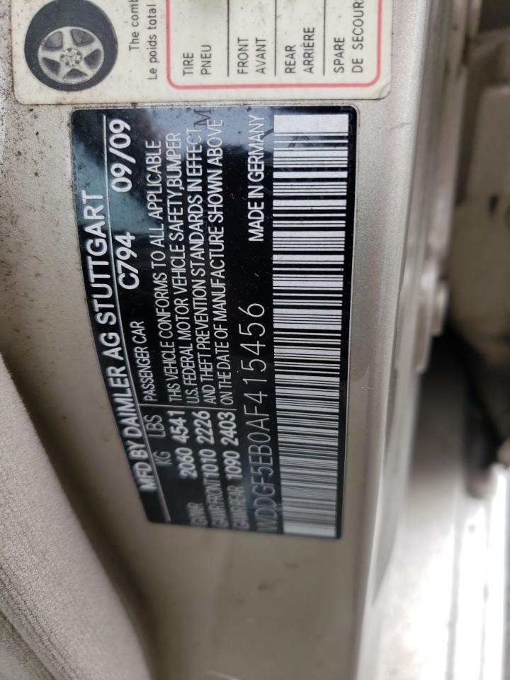 2010 Mercedes-Benz C 300 VIN: WDDGF5EB0AF415456 Lot: 55709974