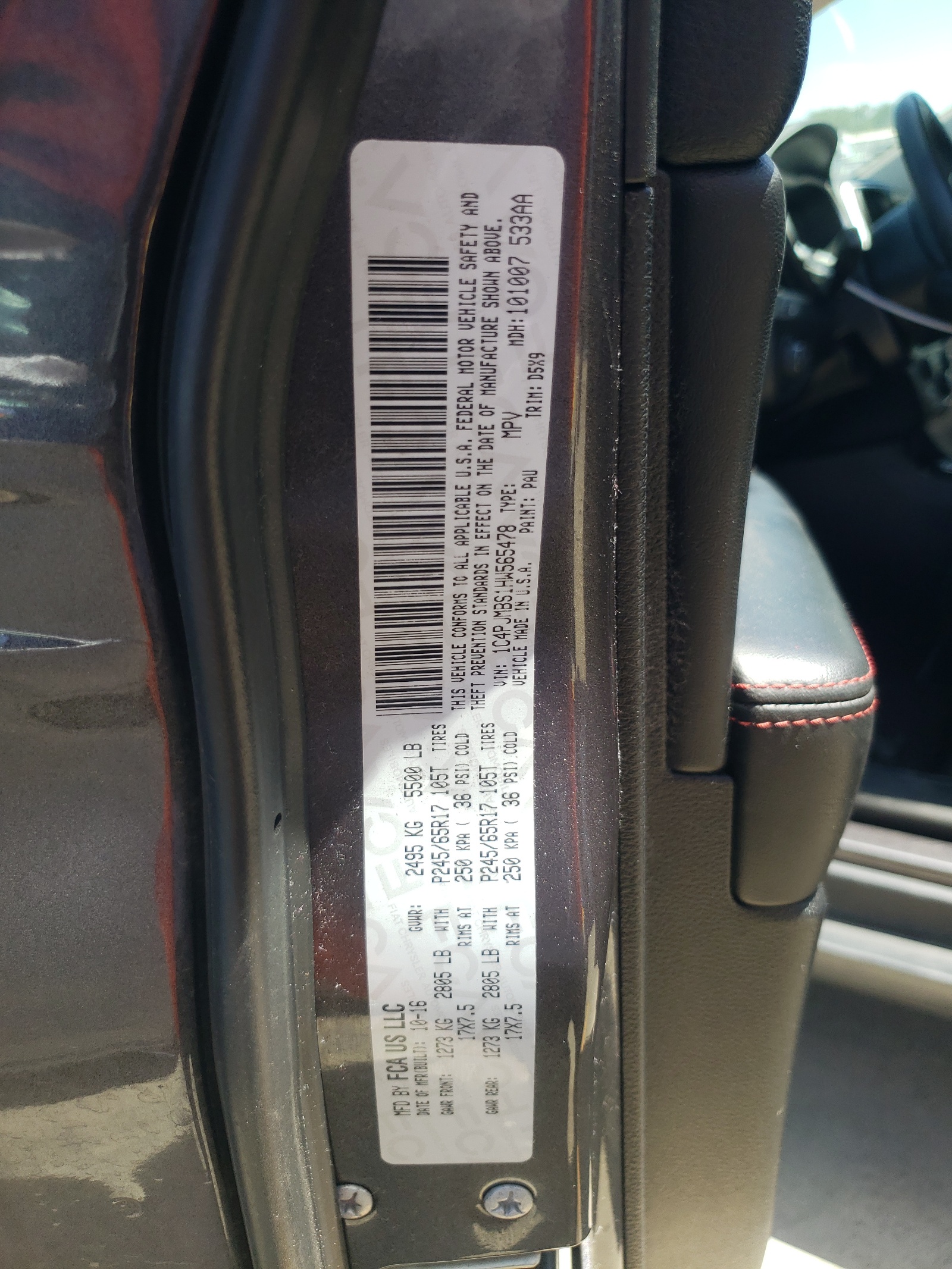 1C4PJMBS1HW565478 2017 Jeep Cherokee Trailhawk