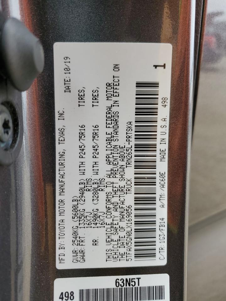 2020 Toyota Tacoma Double Cab VIN: 5TFAX5GN0LX169056 Lot: 55165344