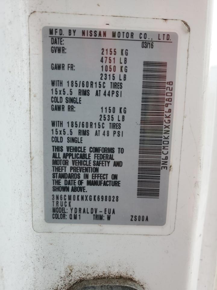 2016 Nissan Nv200 2.5S VIN: 3N6CM0KNXGK698028 Lot: 55125574