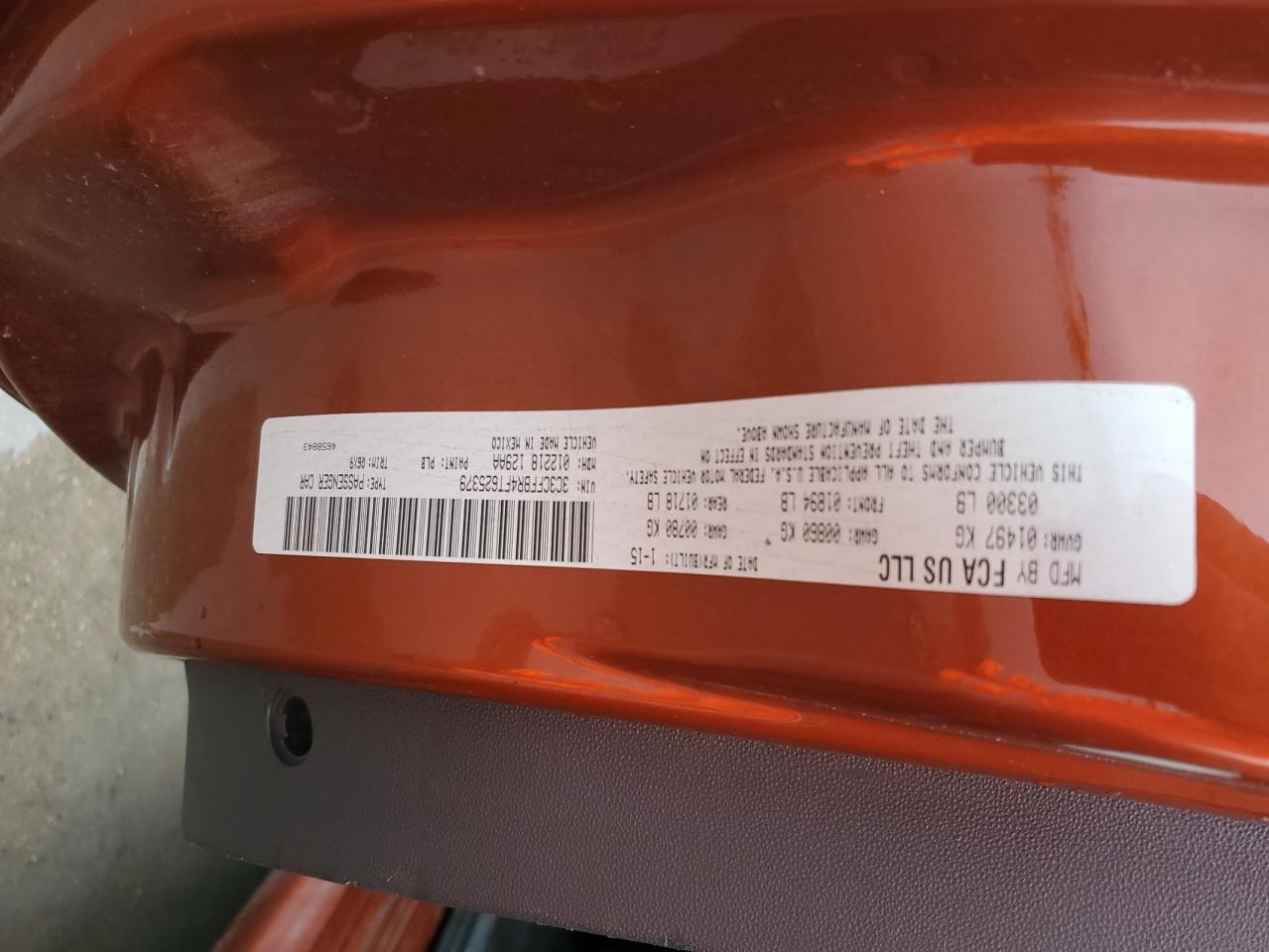 2015 Fiat 500 Sport VIN: 3C3CFFBR4FT625379 Lot: 55121024