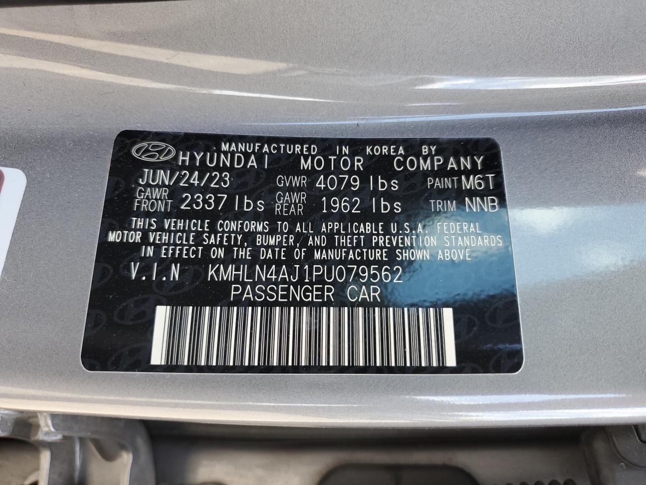 KMHLN4AJ1PU079562 2023 Hyundai Elantra Limited