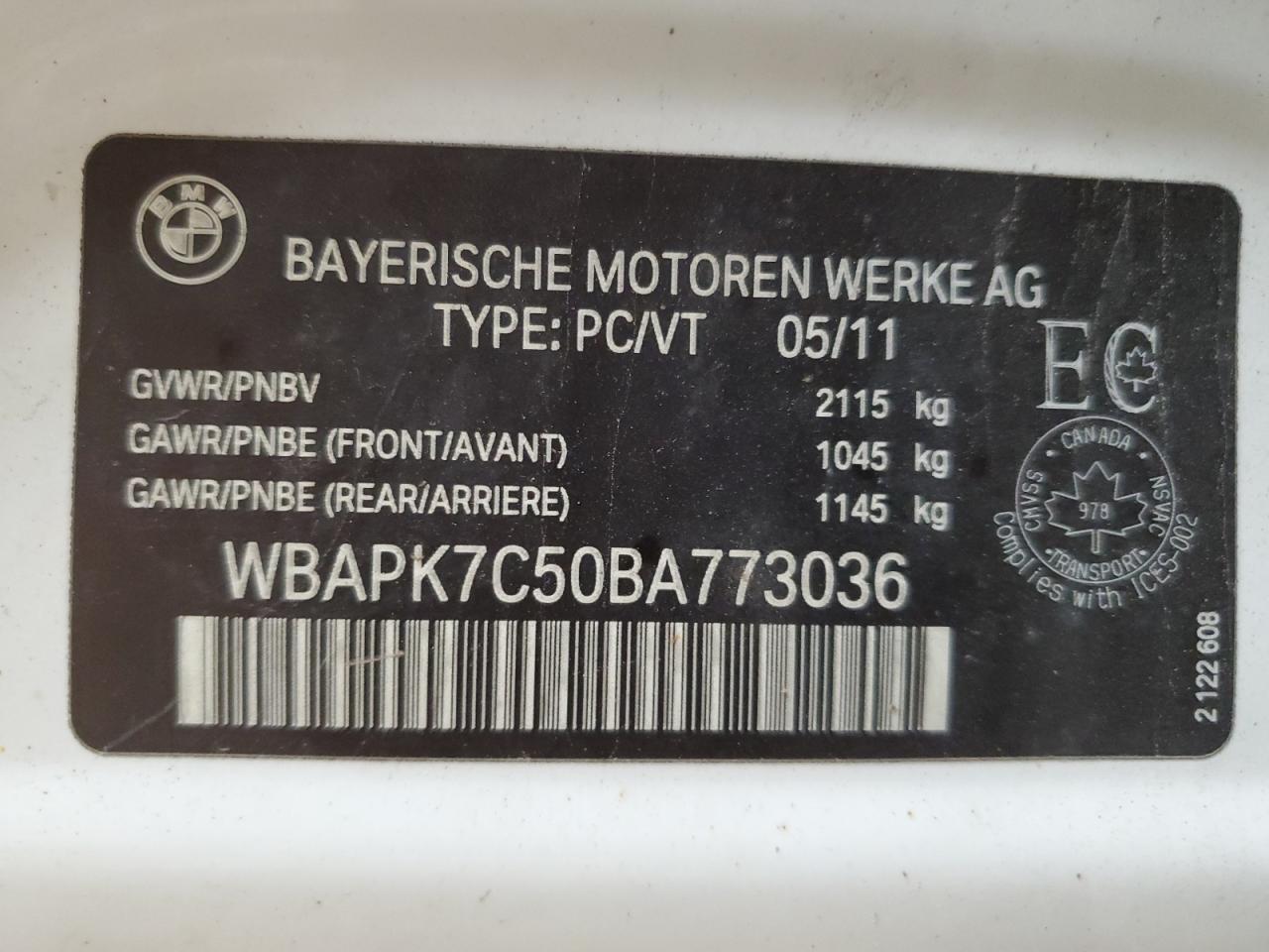 WBAPK7C50BA773036 2011 BMW 328 Xi