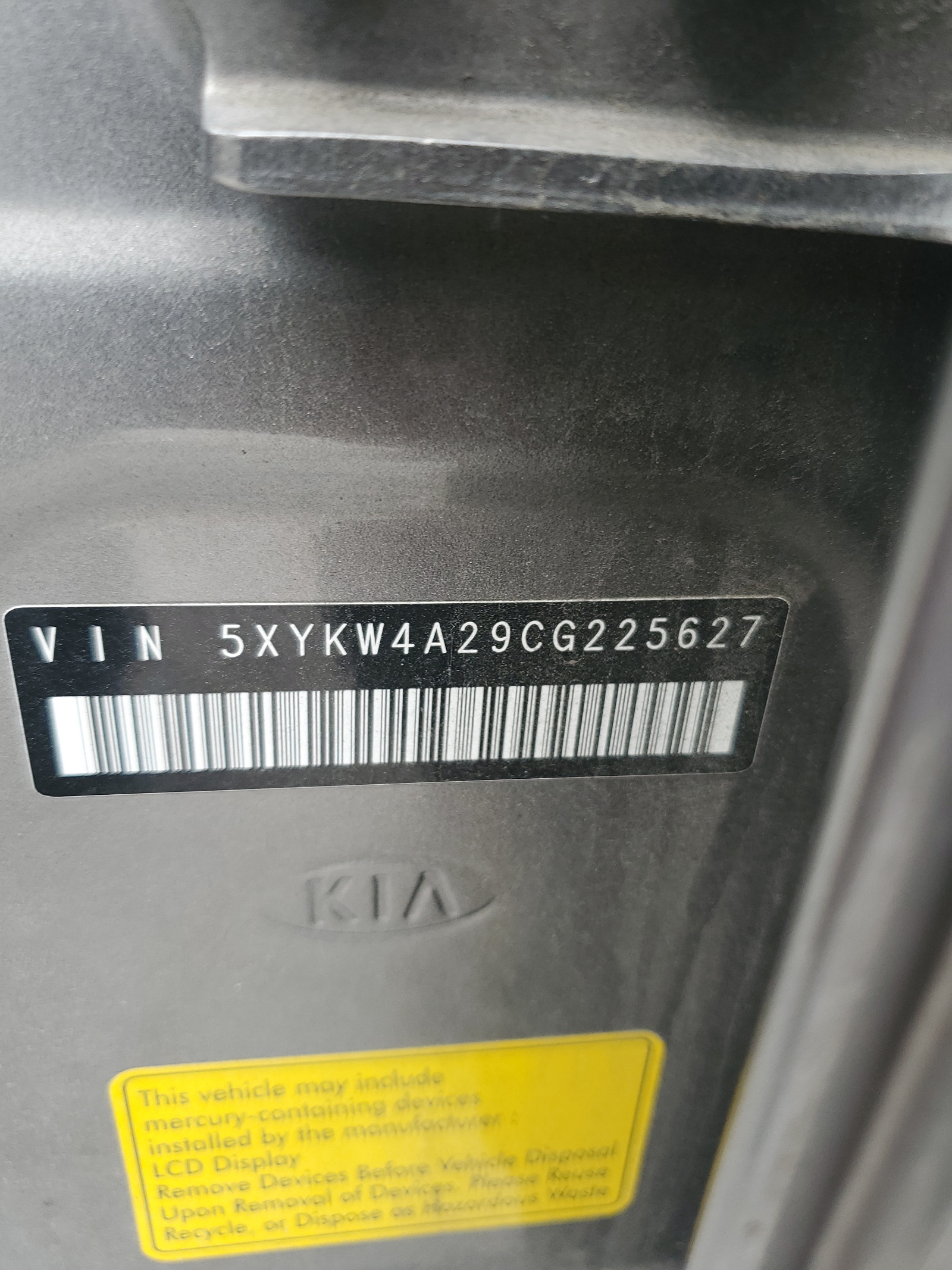 5XYKW4A29CG225627 2012 Kia Sorento Sx