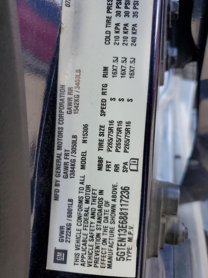 2008 Hummer H3 VIN: 5GTEN13E688117236 Lot: 56643064