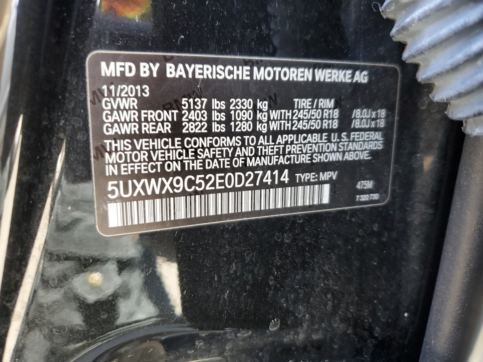 5UXWX9C52E0D27414 2014 BMW X3 xDrive28I
