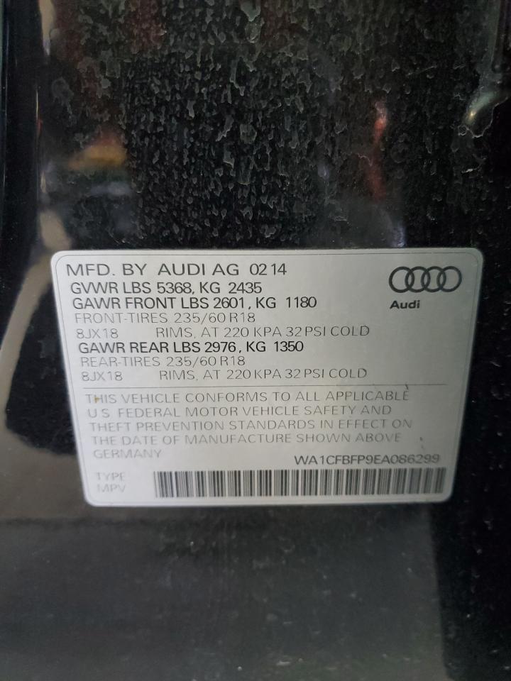 2014 Audi Q5 Premium VIN: WA1CFBFP9EA086299 Lot: 65428254