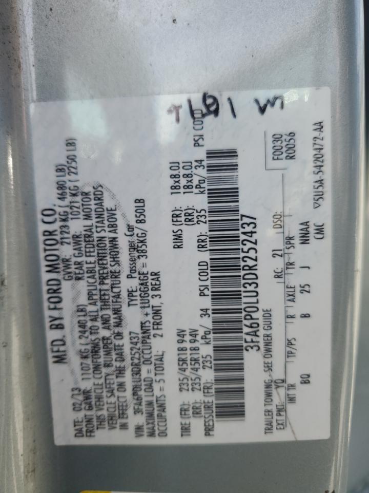 3FA6P0LU3DR252437 2013 Ford Fusion Se Hybrid