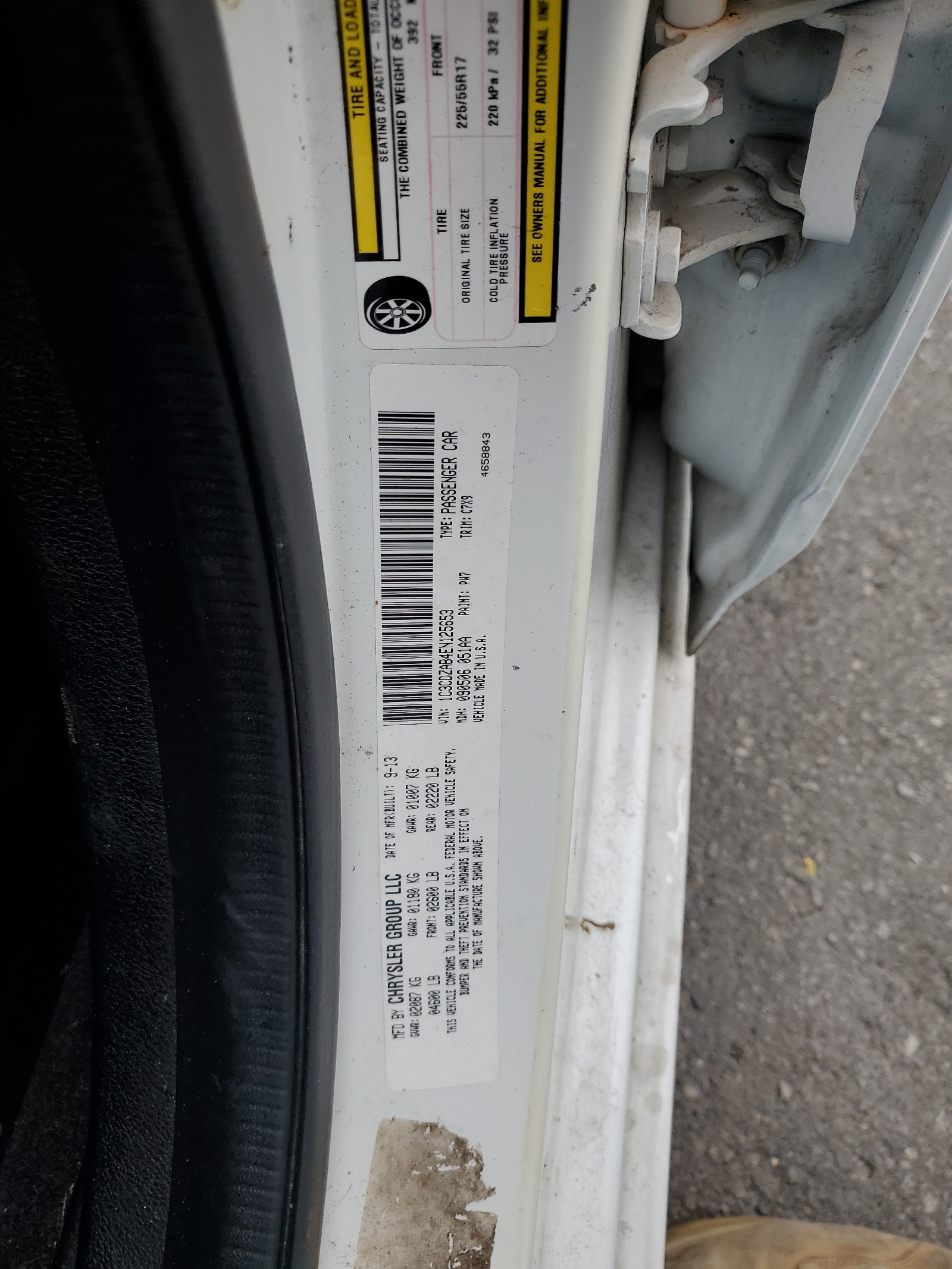 1C3CDZAB4EN125653 2014 Dodge Avenger Se