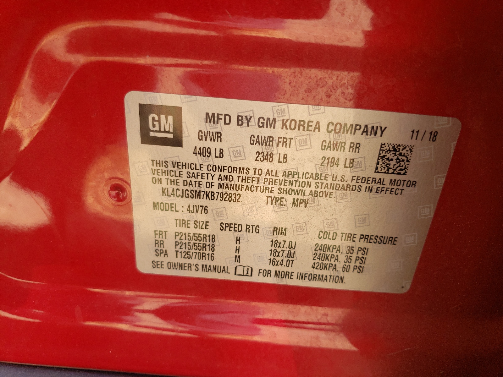 KL4CJGSM7KB792832 2019 Buick Encore Essence