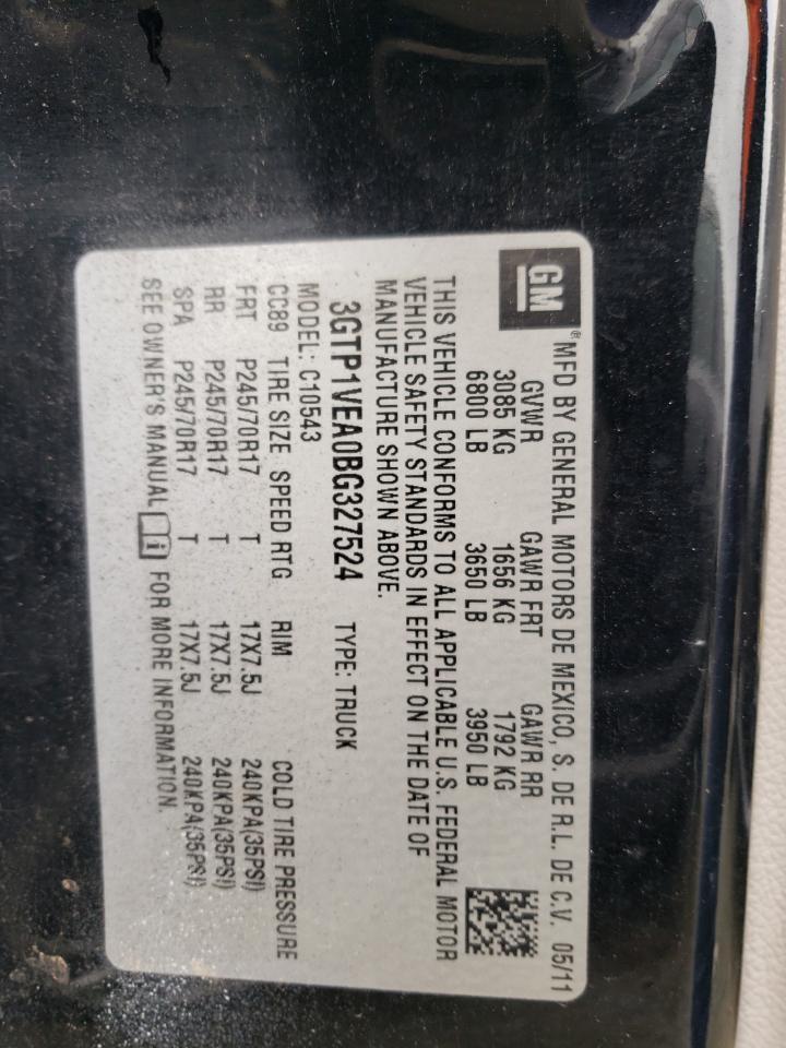 2011 GMC Sierra C1500 Sle VIN: 3GTP1VEA0BG327524 Lot: 52676694