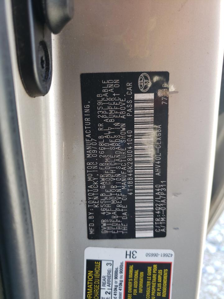 4T1BB46K28U041040 2008 Toyota Camry Hybrid