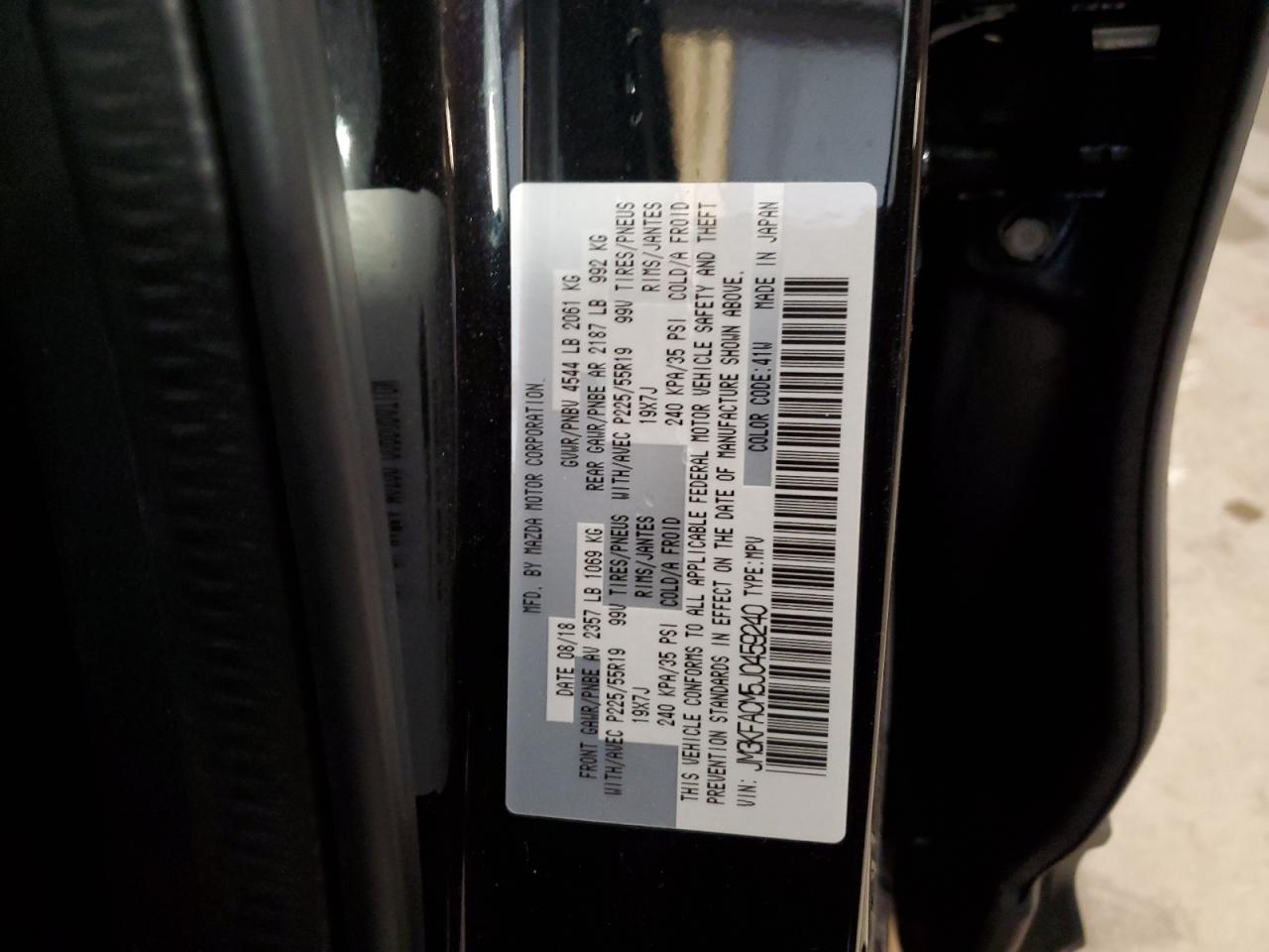 2018 Mazda Cx-5 Touring VIN: JM3KFACM5J0459240 Lot: 56215184