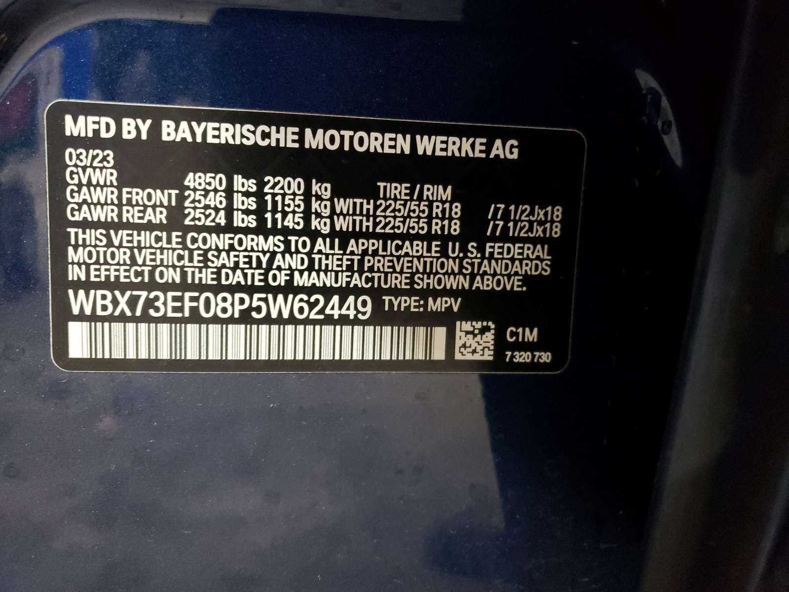 WBX73EF08P5W62449 2023 BMW X1 xDrive28I