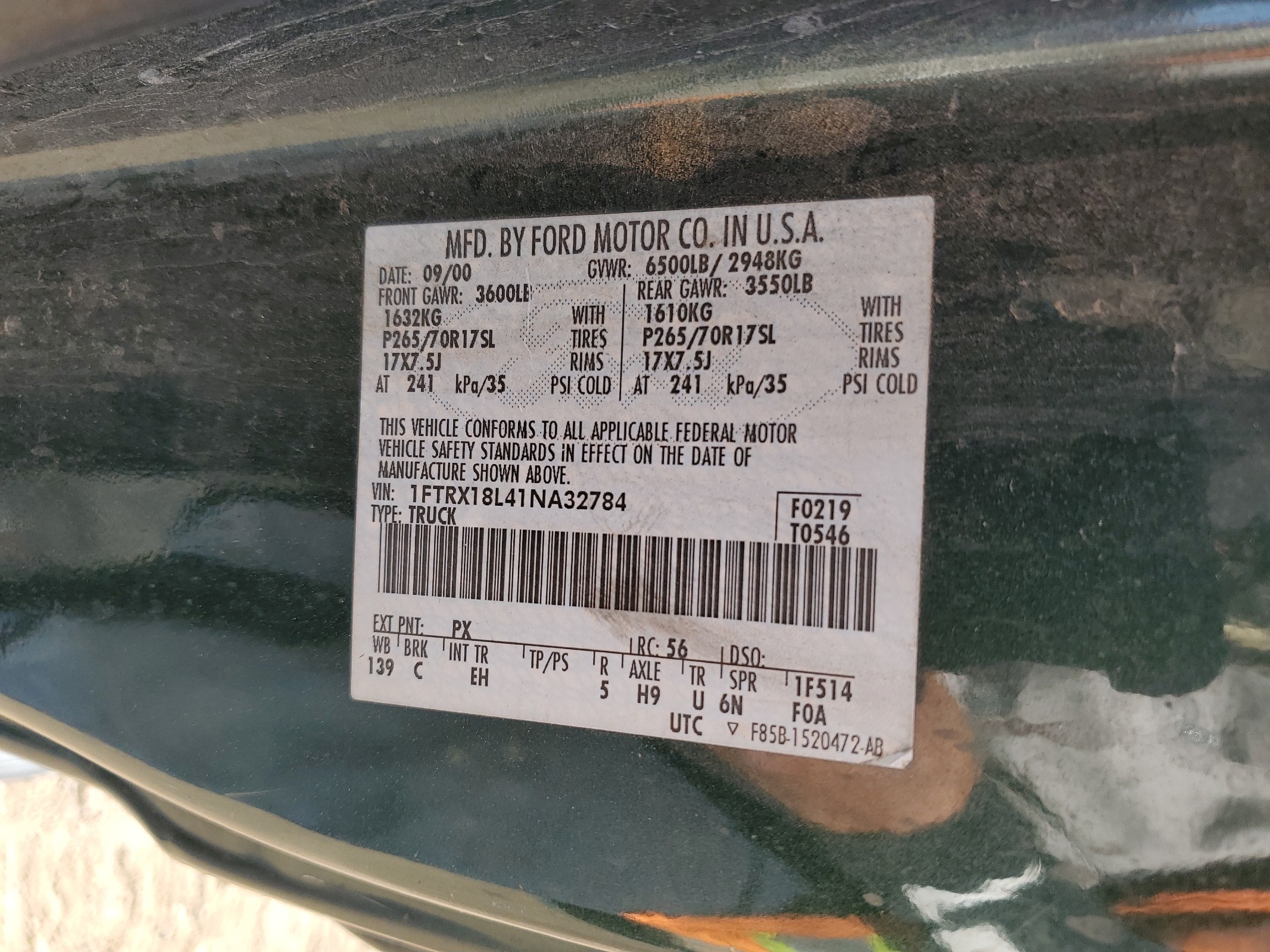 1FTRX18L41NA32784 2001 Ford F150