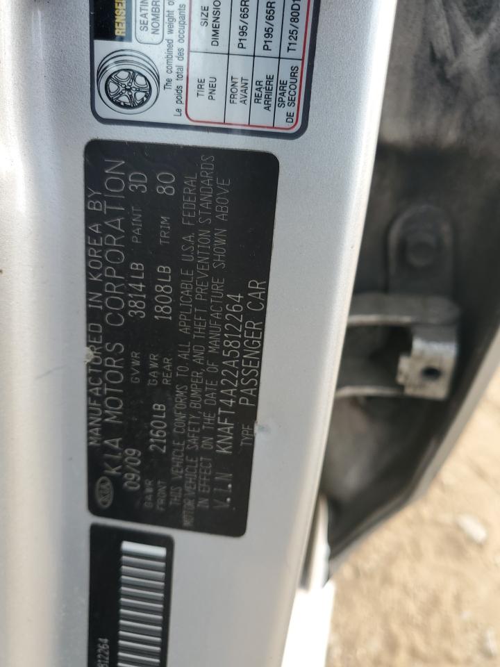 2010 Kia Forte Lx VIN: KNAFT4A22A5812264 Lot: 53868034