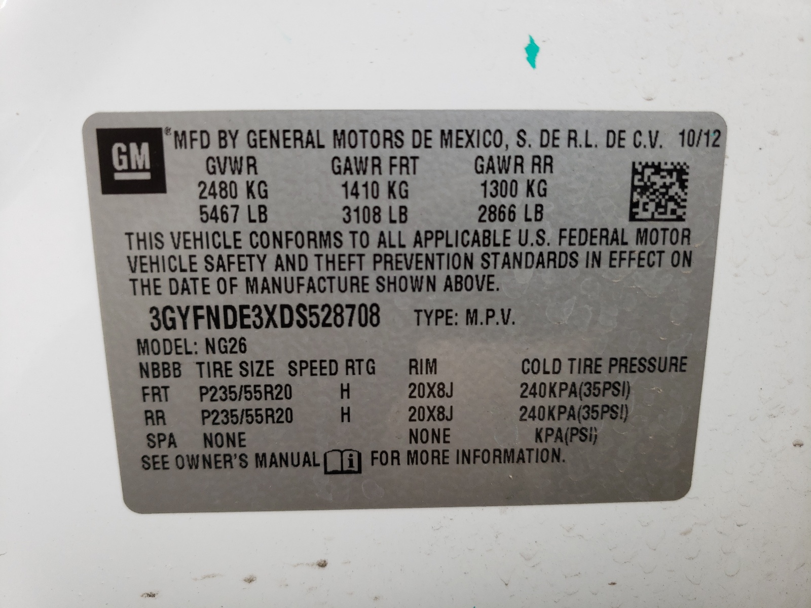 3GYFNDE3XDS528708 2013 Cadillac Srx Performance Collection