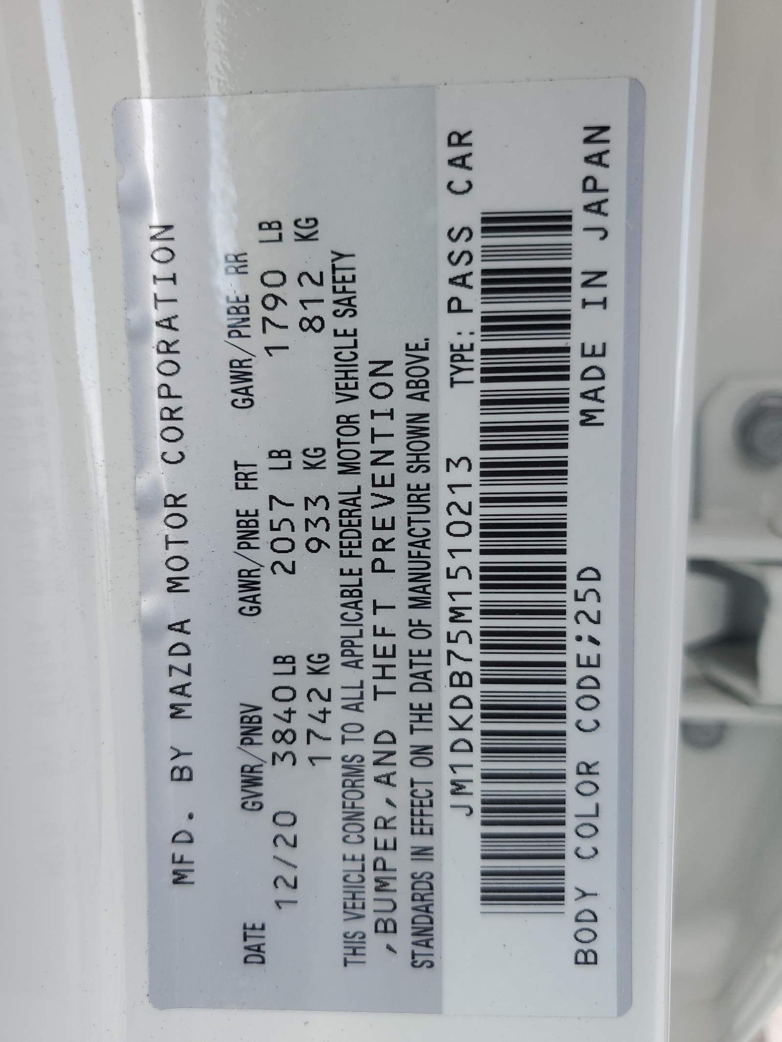 JM1DKDB75M1510213 2021 Mazda Cx-3 Sport