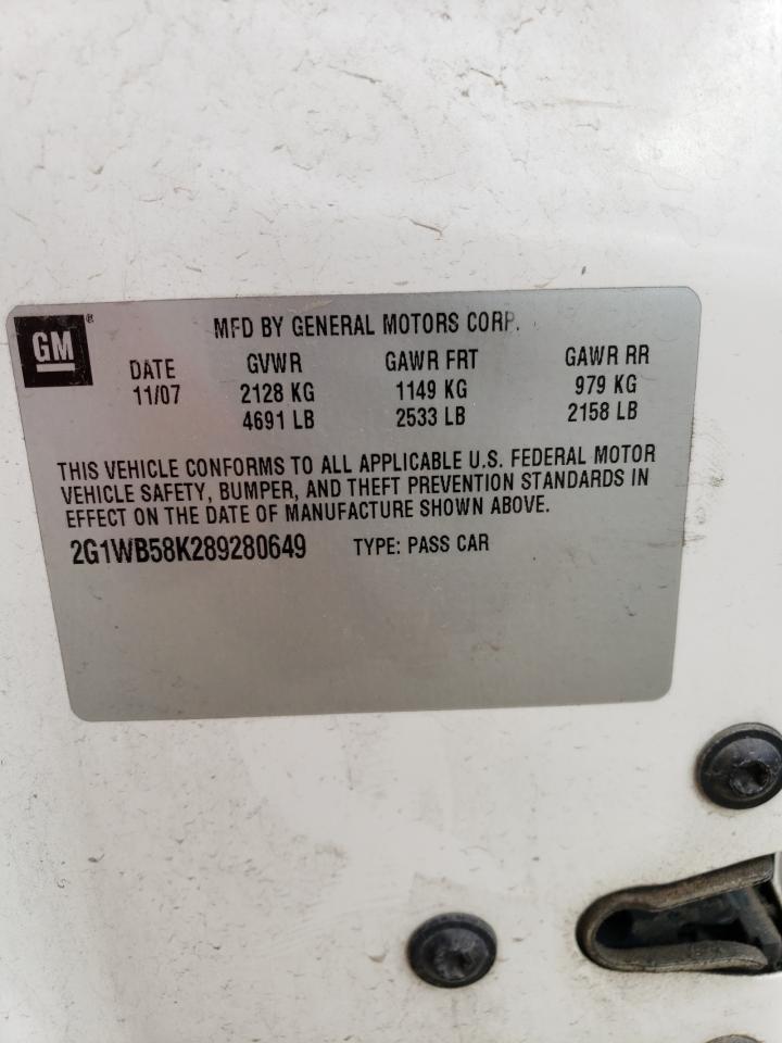 2008 Chevrolet Impala Ls VIN: 2G1WB58K289280649 Lot: 53206514