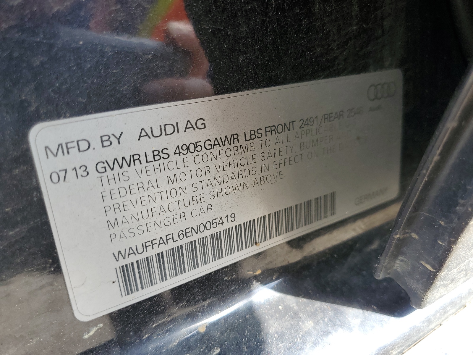 WAUFFAFL6EN005419 2014 Audi A4 Premium Plus