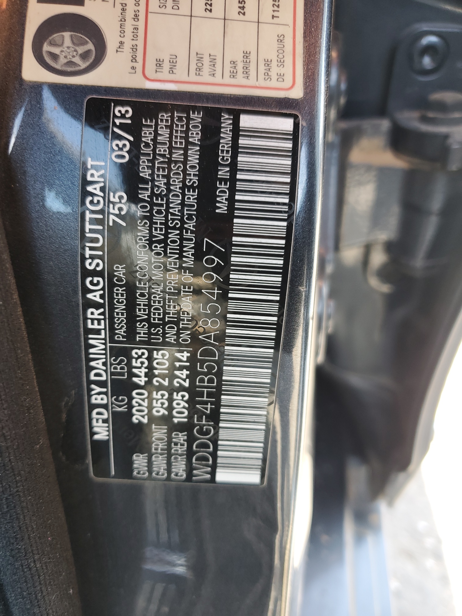 WDDGF4HB5DA854997 2013 Mercedes-Benz C 250