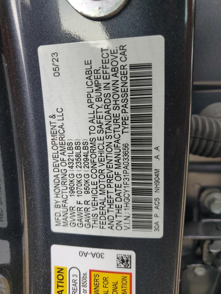 1HGCY1F31PA033656 2023 Honda Accord Ex