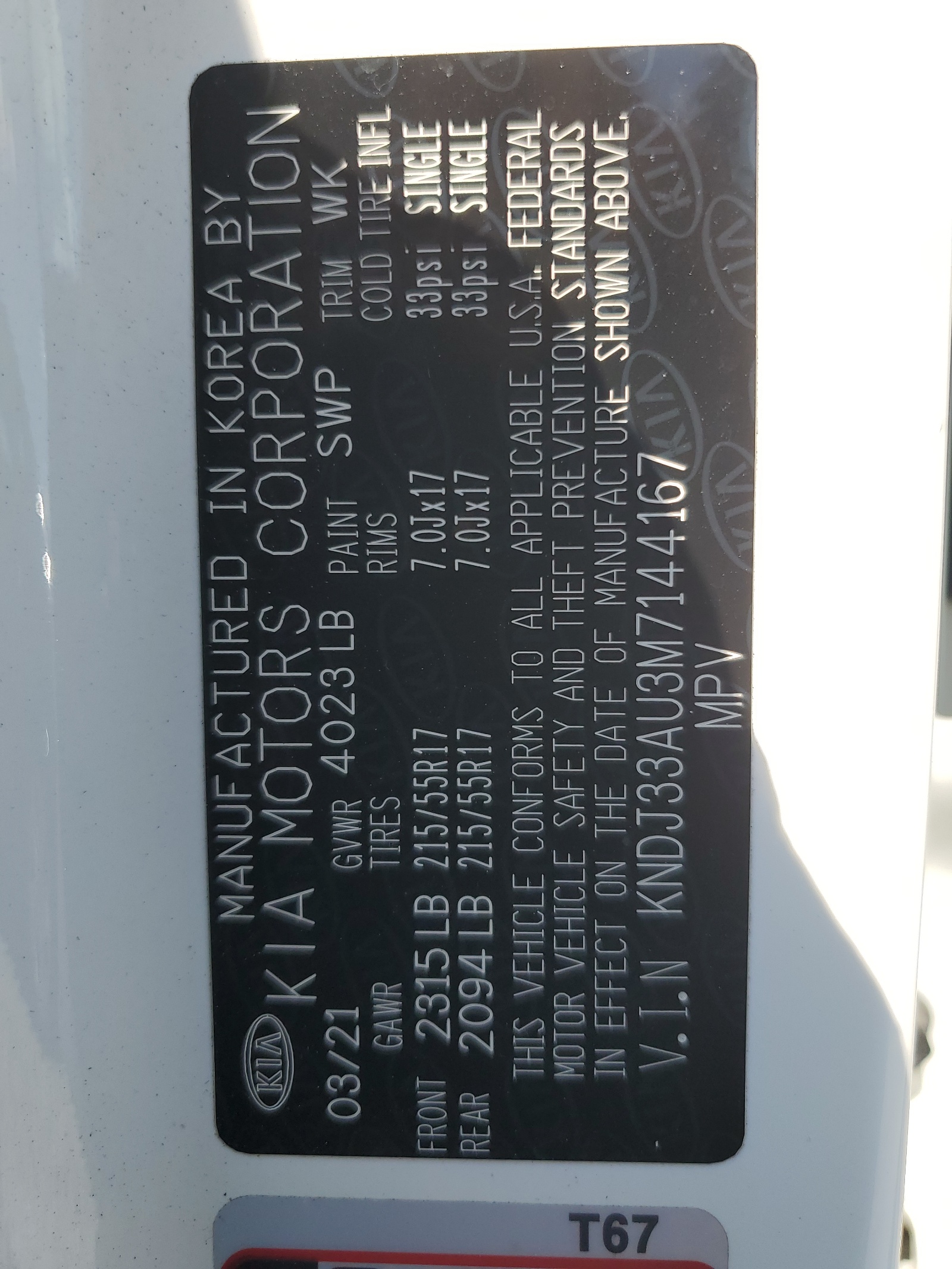 KNDJ33AU3M7144167 2021 Kia Soul Ex