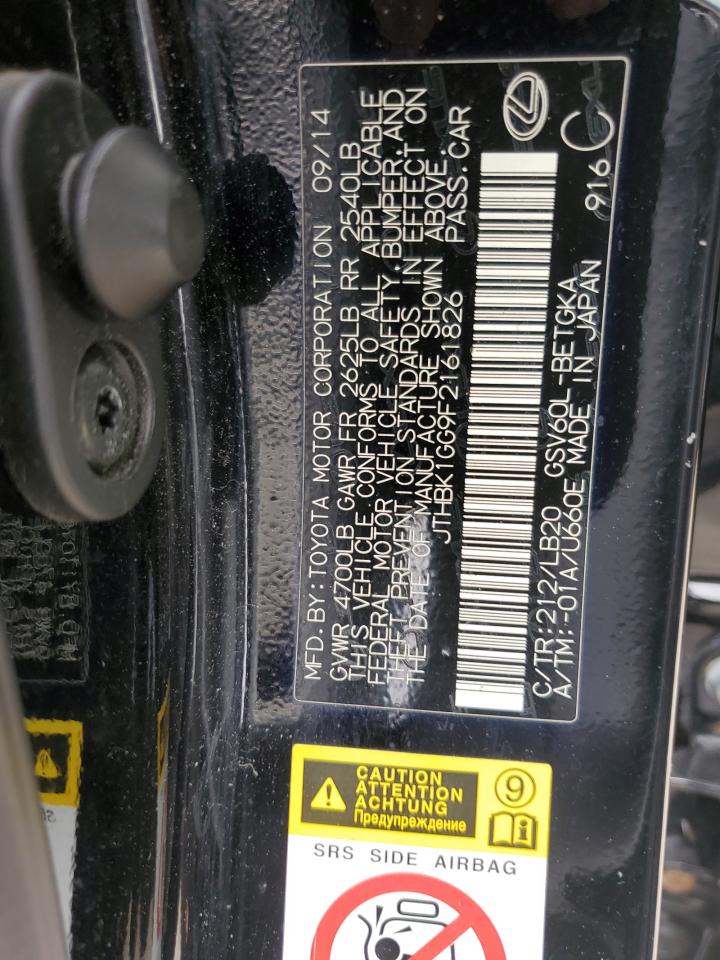 2015 Lexus Es 350 VIN: JTHBK1GG9F2161826 Lot: 55589444