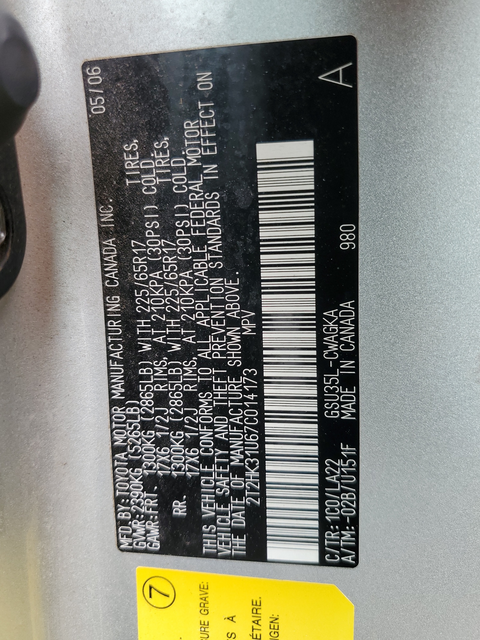 2T2HK31U67C014173 2007 Lexus Rx 350