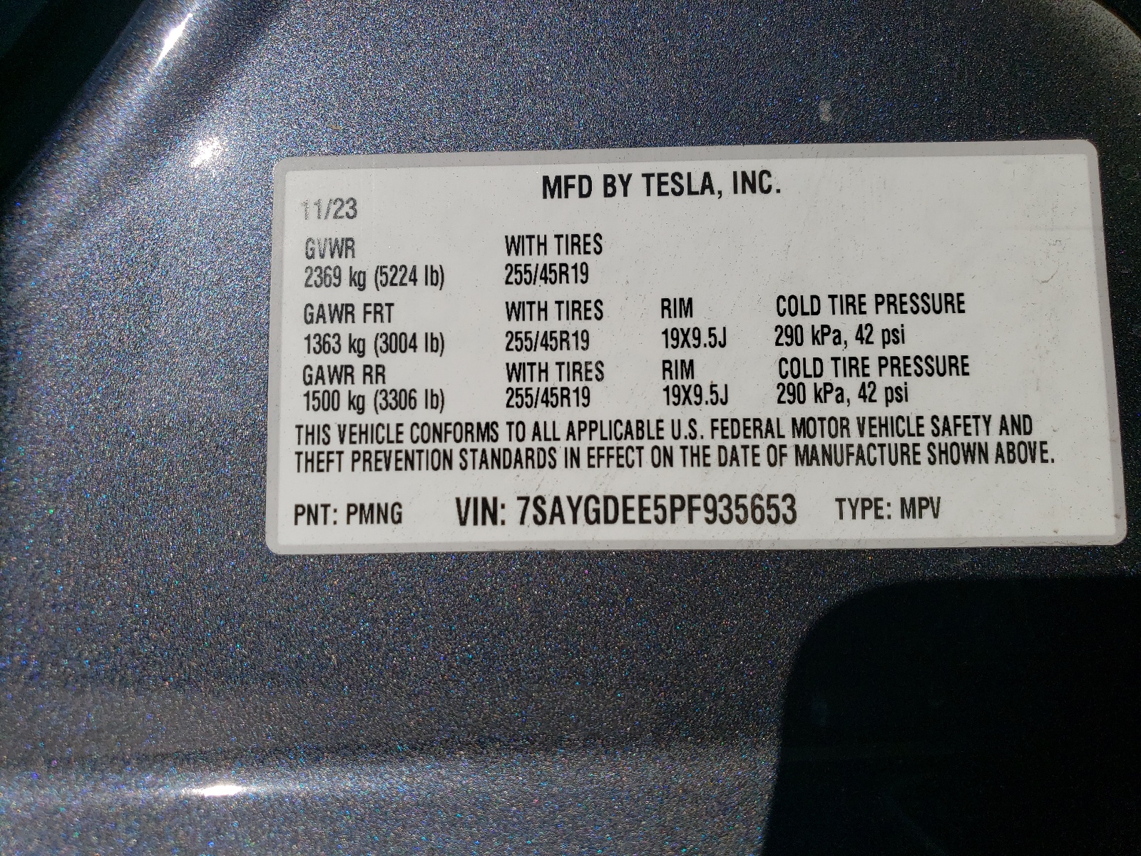 7SAYGDEE5PF935653 2023 Tesla Model Y