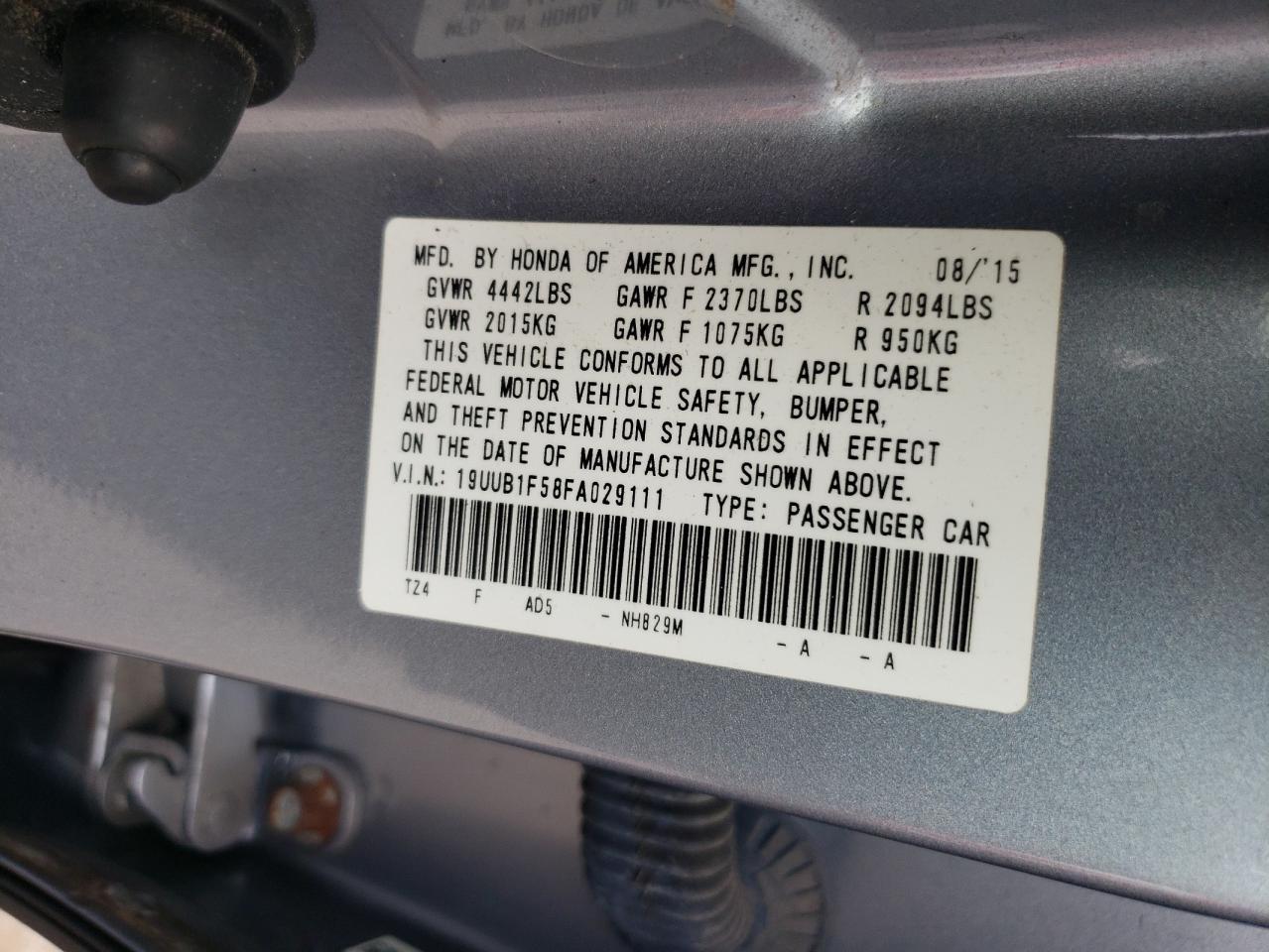 19UUB1F58FA029111 2015 Acura Tlx Tech