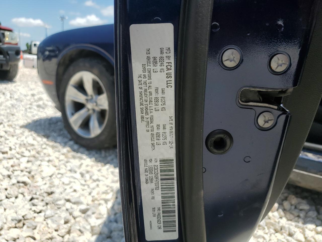 2015 Dodge Challenger Sxt VIN: 2C3CDZAG8FH733763 Lot: 56655424