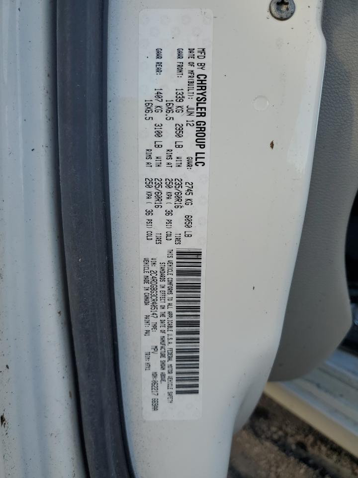 2C4RDGBG3CR405147 2012 Dodge Grand Caravan Se