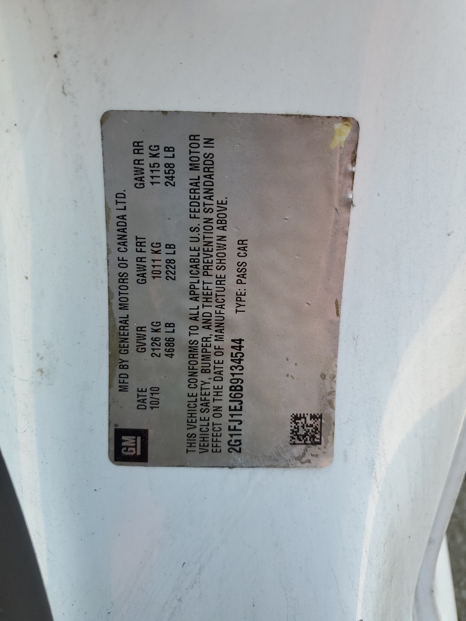 2G1FJ1EJ6B9134544 2011 Chevrolet Camaro Ss