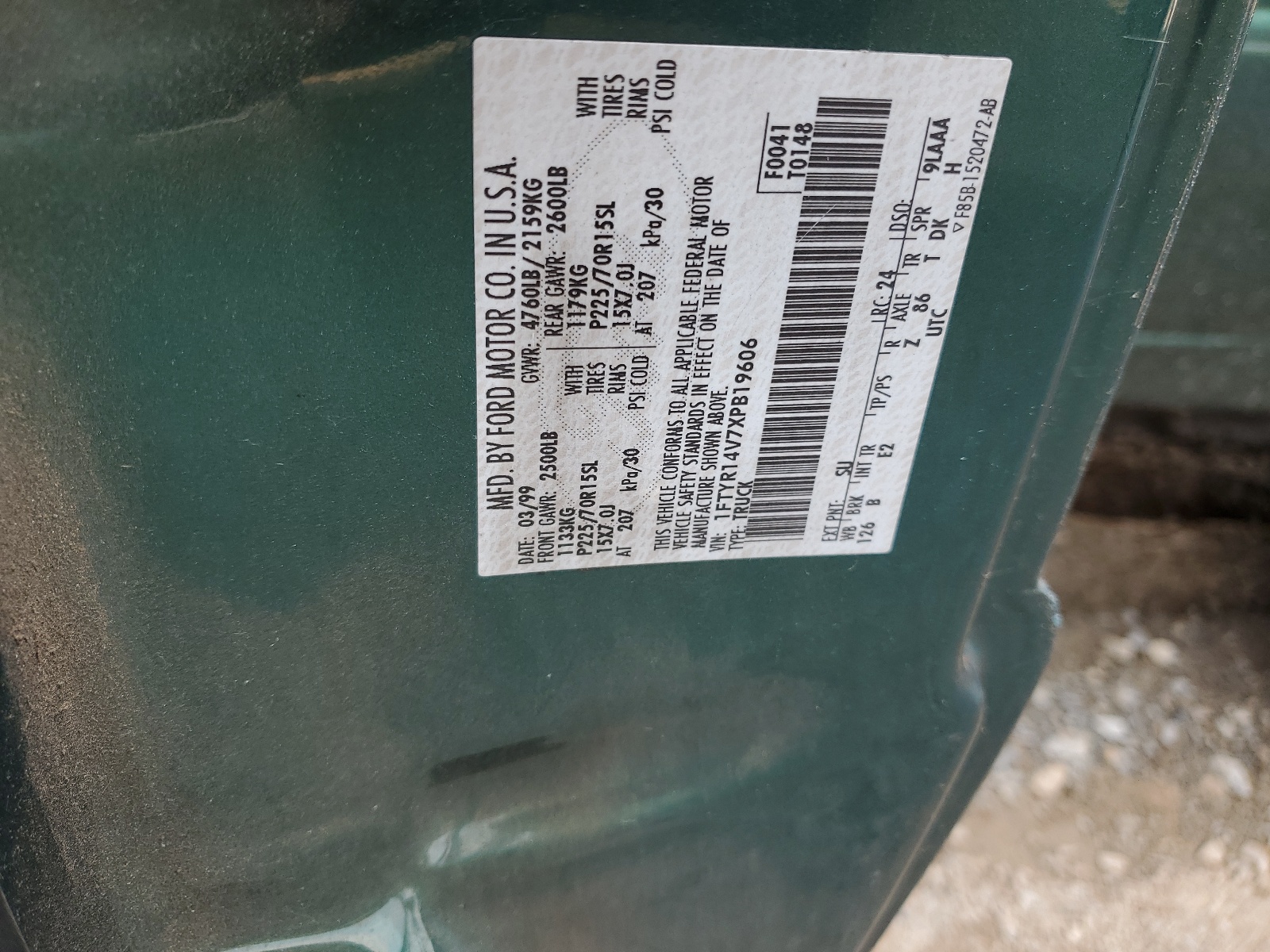 1FTYR14V7XPB19606 1999 Ford Ranger Super Cab