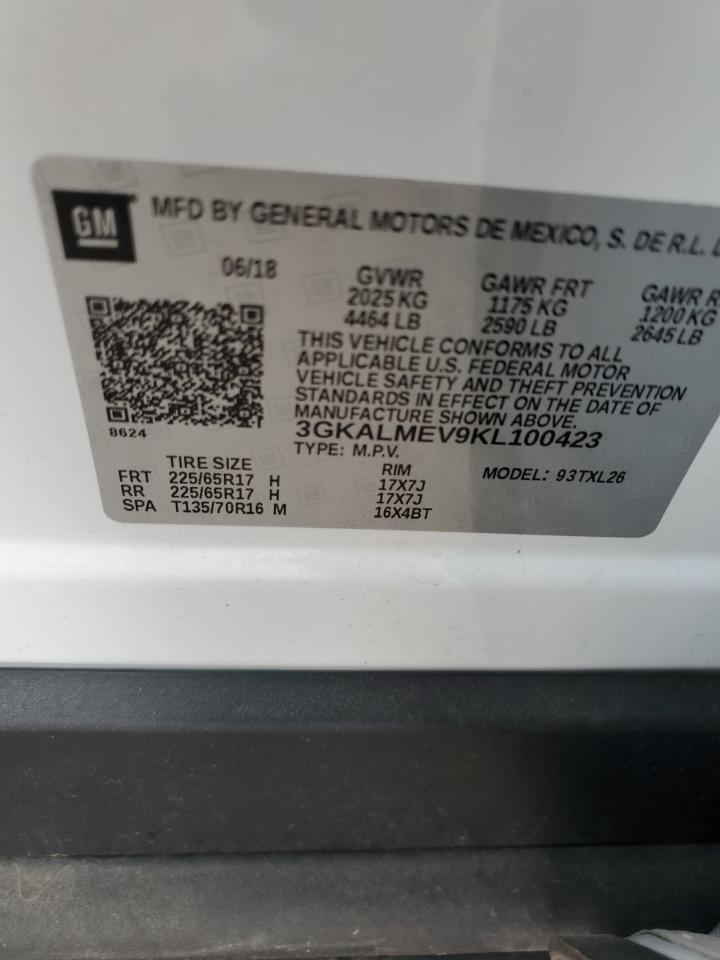 3GKALMEV9KL100423 2019 GMC Terrain Sle