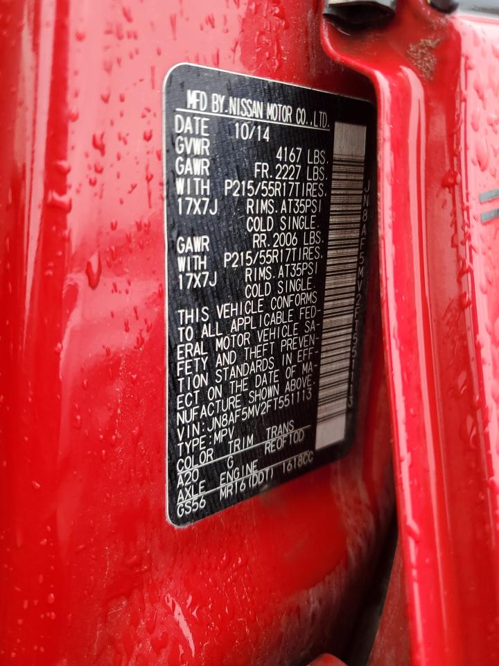 2015 Nissan Juke S VIN: JN8AF5MV2FT551113 Lot: 55109834