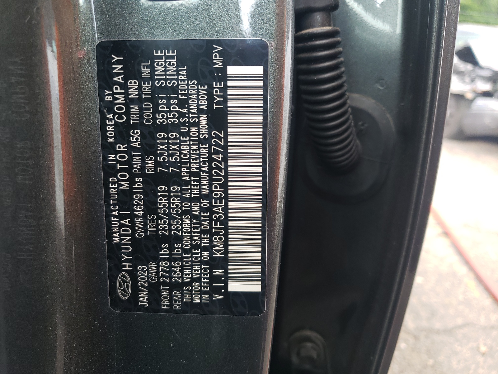 KM8JF3AE9PU224722 2023 Hyundai Tucson N Line