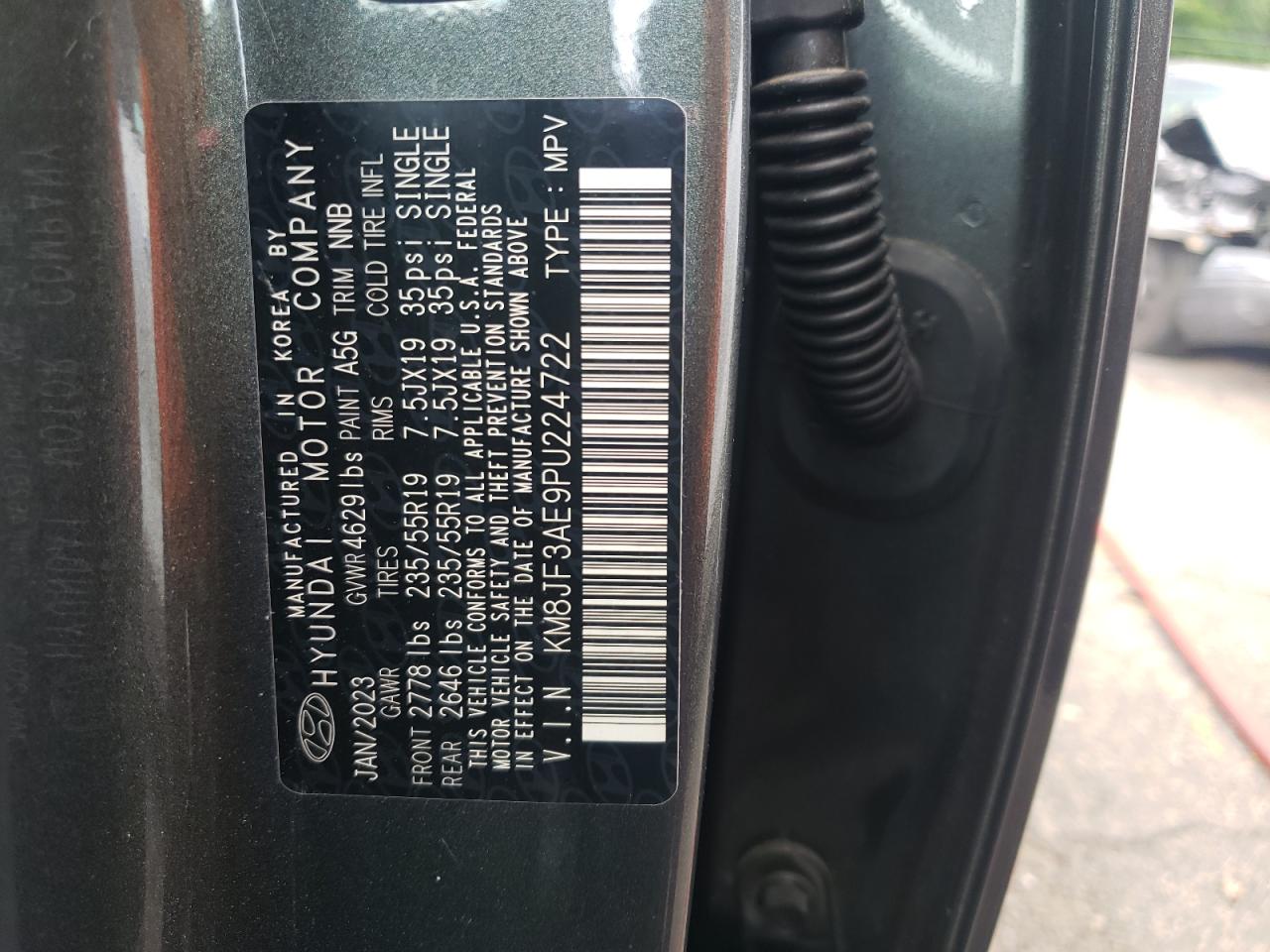 2023 Hyundai Tucson N Line VIN: KM8JF3AE9PU224722 Lot: 54450984