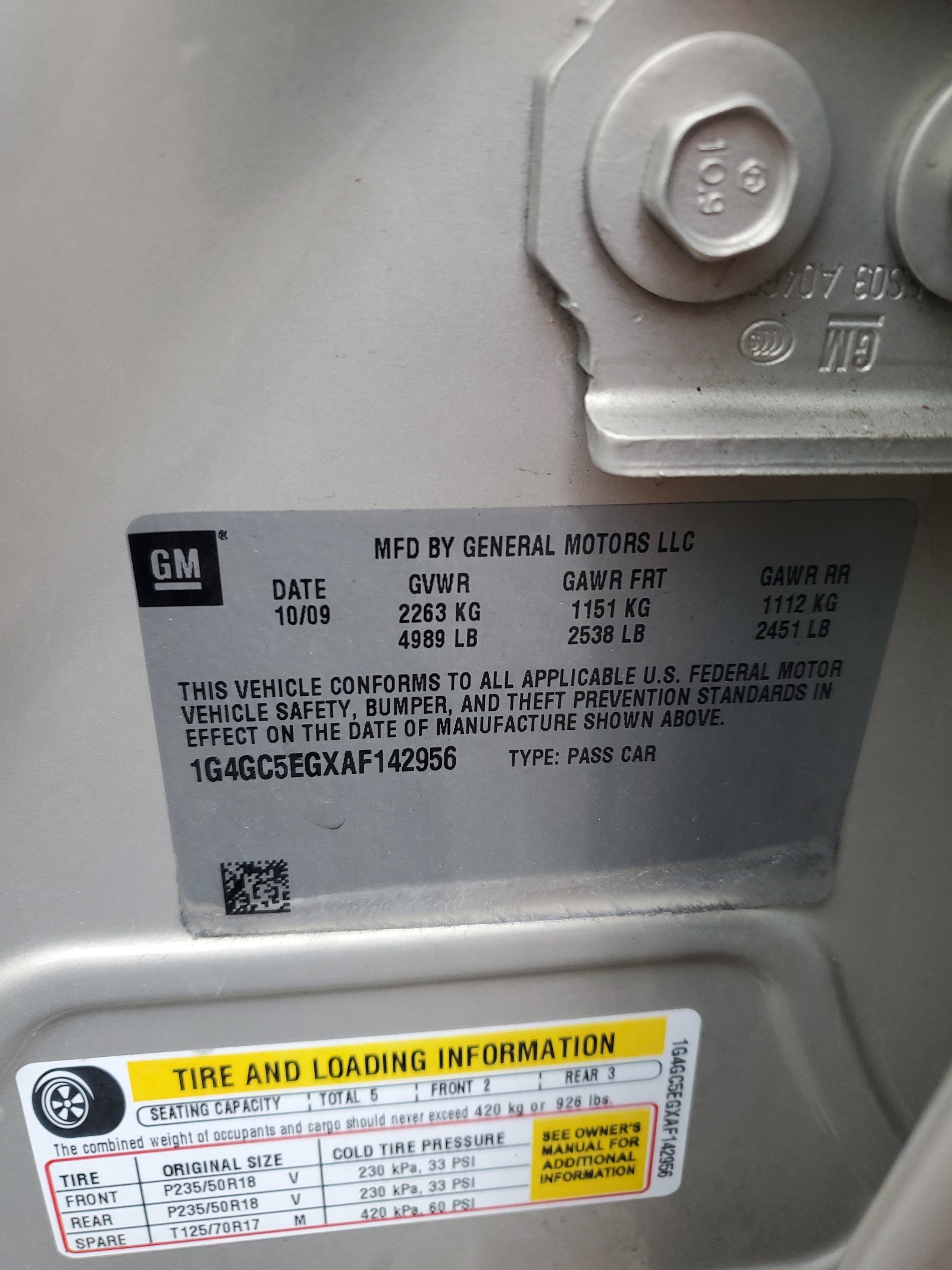 1G4GC5EGXAF142956 2010 Buick Lacrosse Cxl