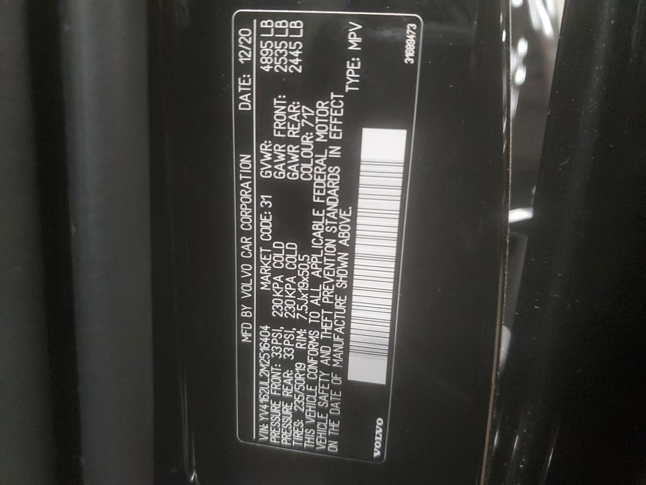 2021 Volvo Xc40 T5 Inscription VIN: YV4162UL2M2516404 Lot: 54787334
