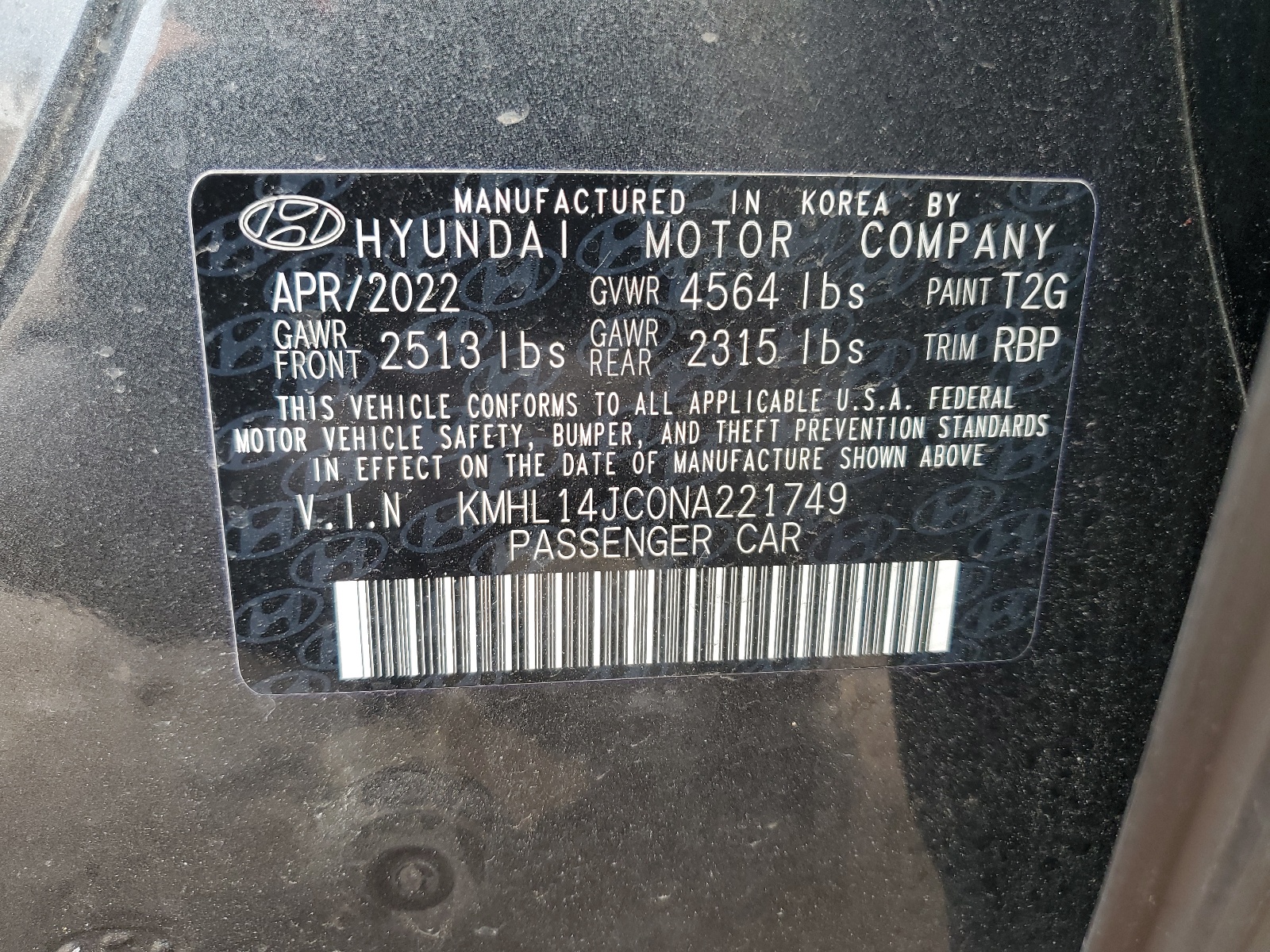 KMHL14JC0NA221749 2022 Hyundai Sonata N Line