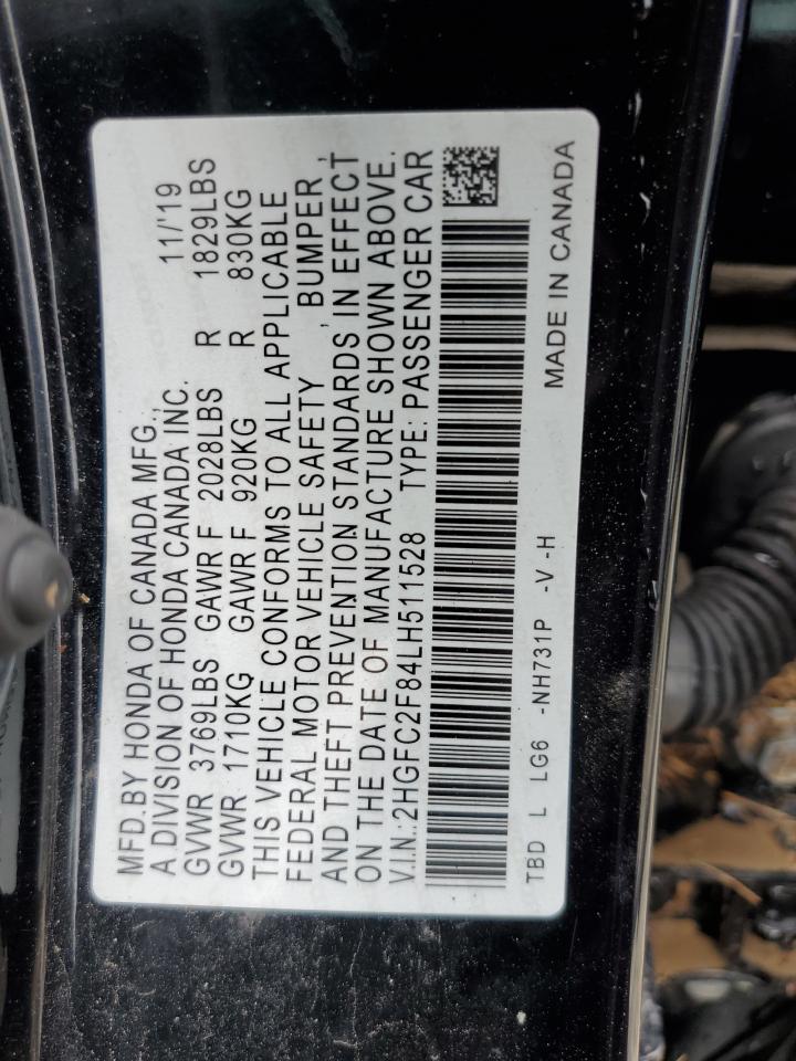 2HGFC2F84LH511528 2020 HONDA CIVIC - Image 12