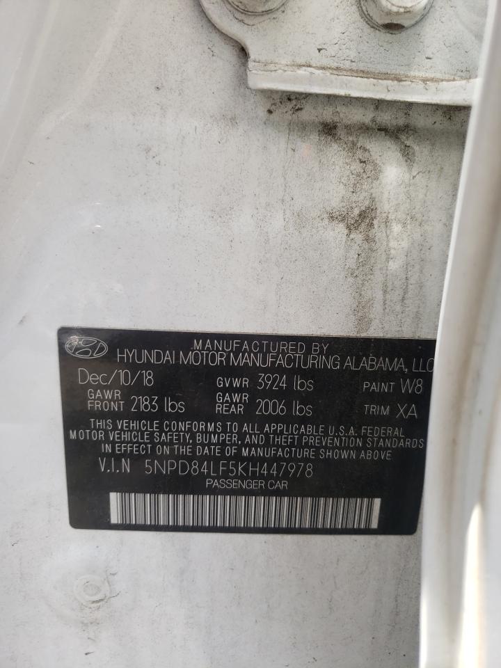 2019 Hyundai Elantra Sel VIN: 5NPD84LF5KH447978 Lot: 56189874