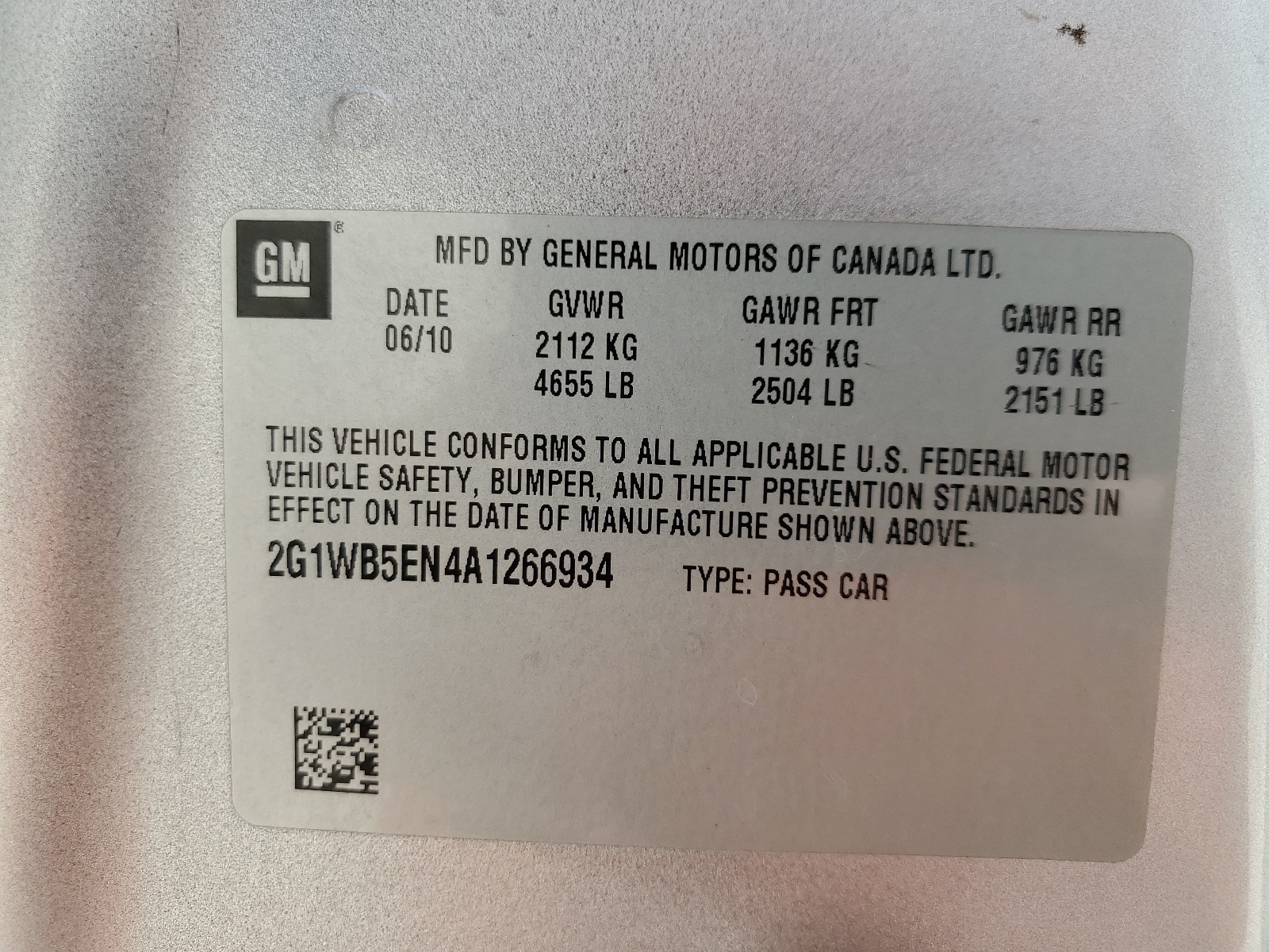2G1WB5EN4A1266934 2010 Chevrolet Impala Lt