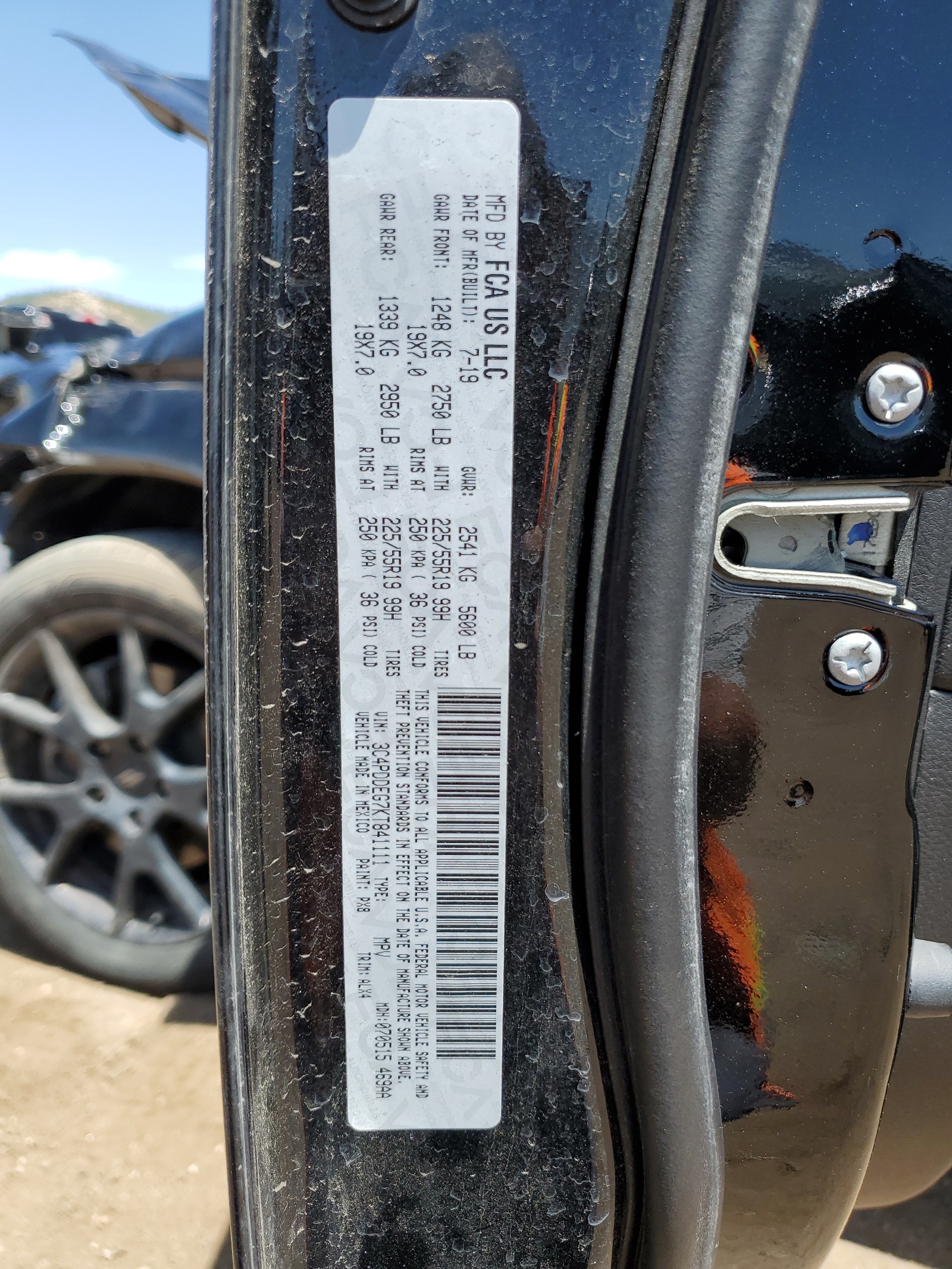 3C4PDDEG7KT841111 2019 Dodge Journey Gt