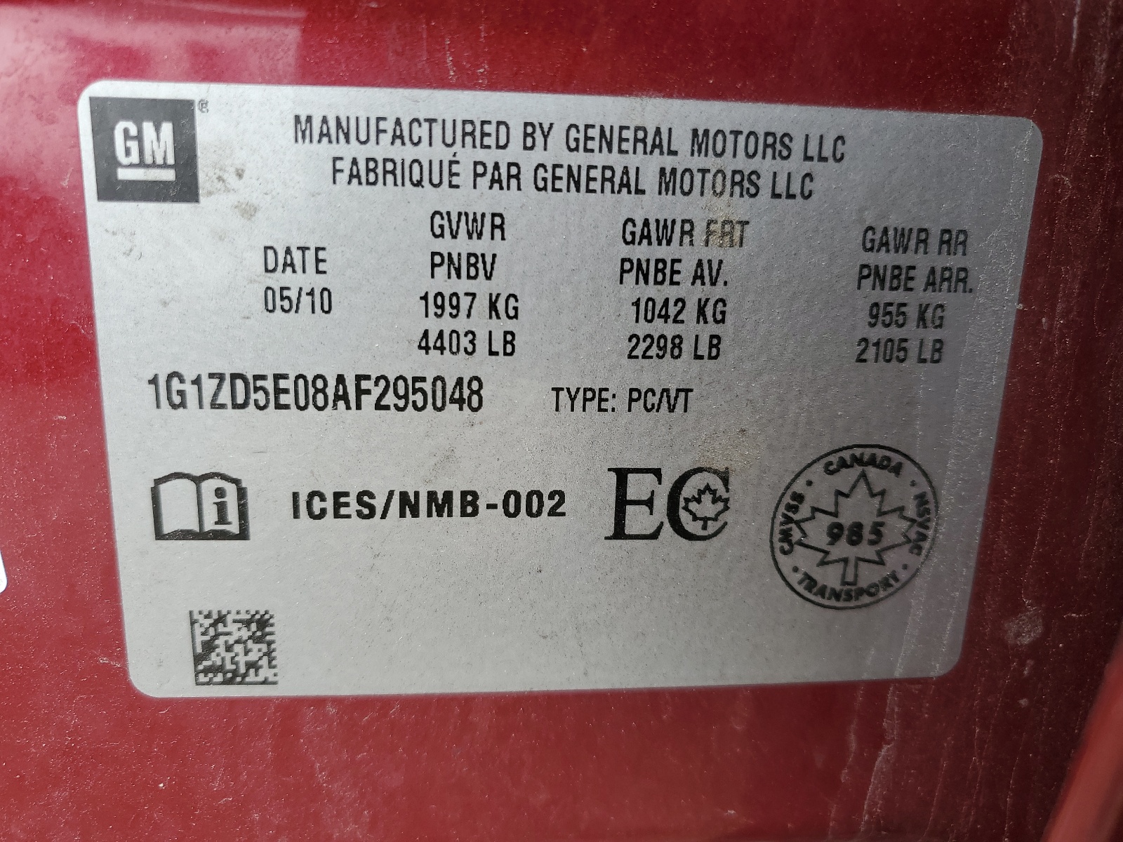 1G1ZD5E08AF295048 2010 Chevrolet Malibu 2Lt