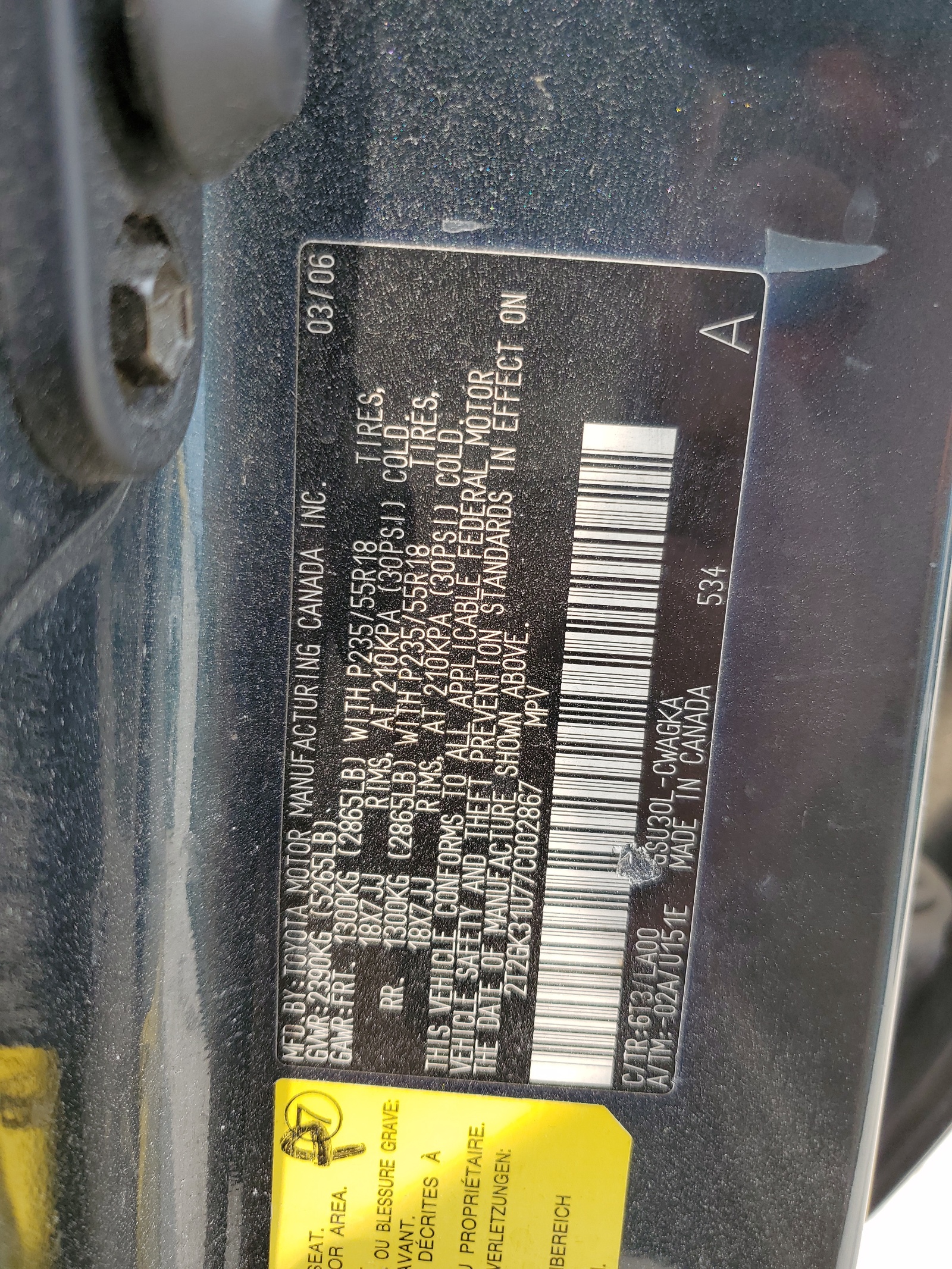 2T2GK31U77C002867 2007 Lexus Rx 350