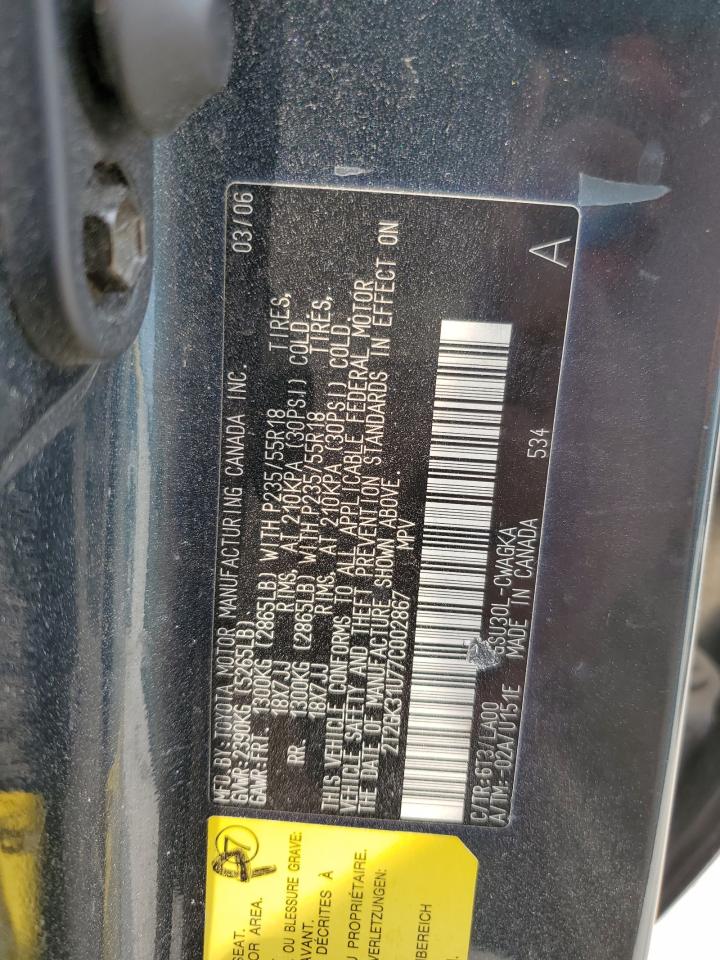 2007 Lexus Rx 350 VIN: 2T2GK31U77C002867 Lot: 56084314