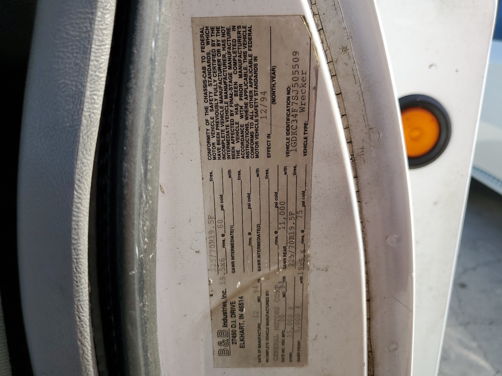 1GDKC34F7SJ505509 1995 GMC Sierra C3500 Heavy Duty